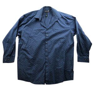 J. Ferrar Mens Dress Shirt Size XXL 18-18.5 Neck Long Sleeve Button Up Blue